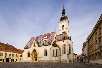 Fototapeta na wymiar St. Mark's Church in Zagreb, Croatia.