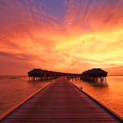 Fototapeta premium Sunset at Maldivian beach