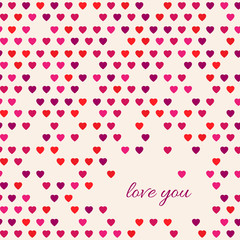 Love you heart pattern card design