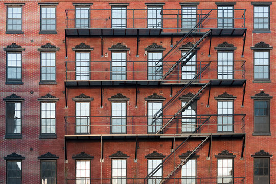 Old Brownstone Apartment Building In Center City Philadelphia