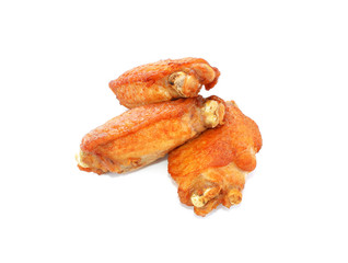 fried chicken on white background