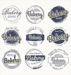 Set of vintage bakery grunge labels