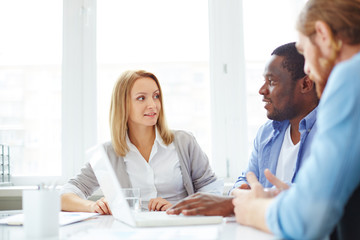 Obraz premium Talking about work