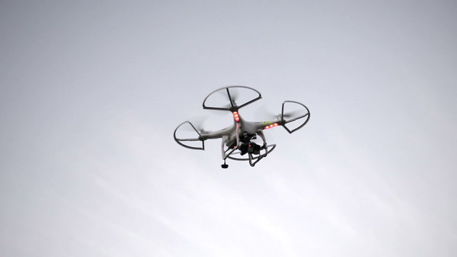 HD footage of a Quadcopter hovering in flight