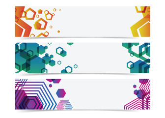 abstract geometry colorful banner header background