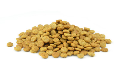 Dog food isolated on white background