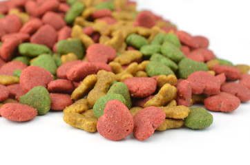 Dog food isolated on white background