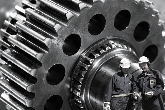 metal workers and cogwheels machinery, industrial parts