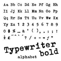 Typewriter bold alphabet.