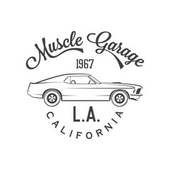 Fototapeta premium Muscle Garage retro emblem