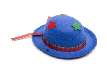 blue hat on the white background