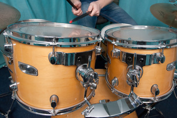 The drummer in action
