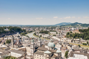 Salzburg general view from Salzburg Fortress (Festung Hohenzalsb