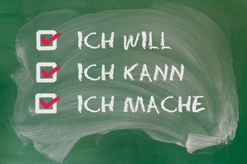 Motivation an grüner Kreidetafel