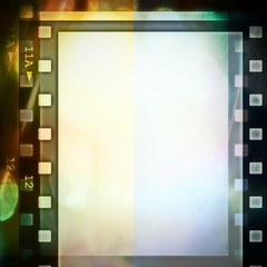 retro color film strip background and texture