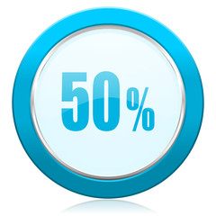 50 percent icon sale sign
