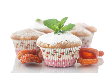sweet muffins with dried apricots