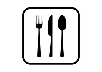 Cutlery vector icon on white background