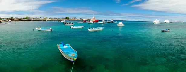 Türaufkleber Tropischer Strand Marina in San Cristobal, Galapagos-Inseln, Ecuador