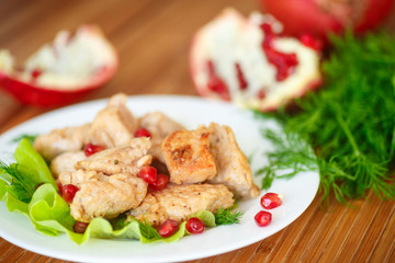 roasted chicken with pomegranate seeds