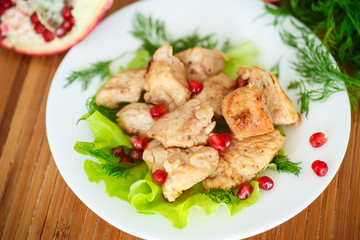 roasted chicken with pomegranate seeds