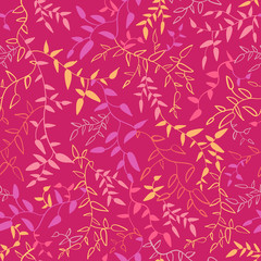 Floral seamless pattern with leaves. Vector illustration