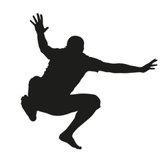 Fototapeta na wymiar Vector silhouette of jumping man