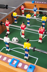 playing toy football players