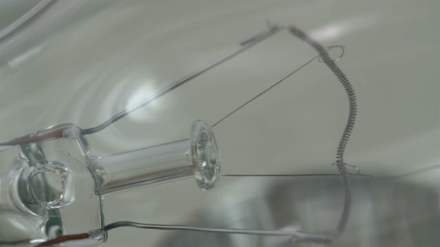 The inner look of a bulb with some wires