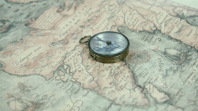 The compass arrows are moving getting some directions