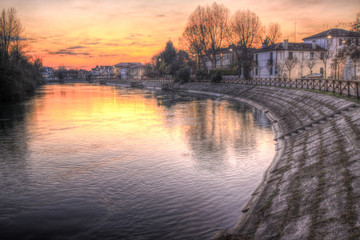 sile river at sunset