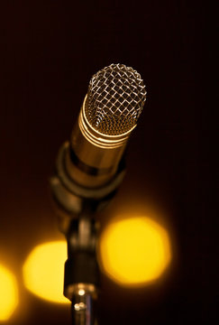 Microphone on a black background