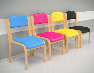Stühle in cmyk