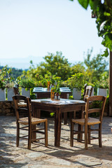Outdoor greek cafe
