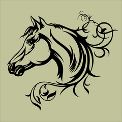 Fototapeta premium Black horse silhouette