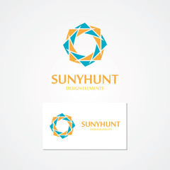 Vector logo with abstract sun