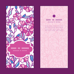 Vector vibrant field flowers vertical frame pattern invitation