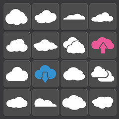 Cloud shapes vector set