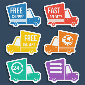 Free delivery, fast delivery icons set. Vector.