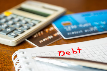 Debt payments, the calculation of the balance, a credit cards 