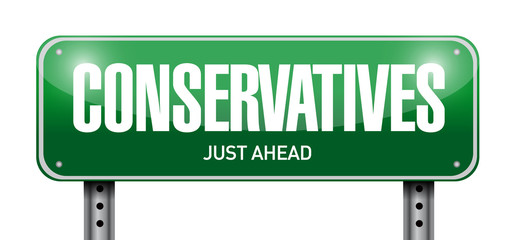conservatives street sign illustration design