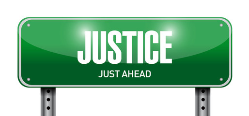 justice street sign illustration design