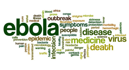 Conceptual tag cloud containing words related to ebola virus