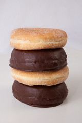 Column of homemade donuts