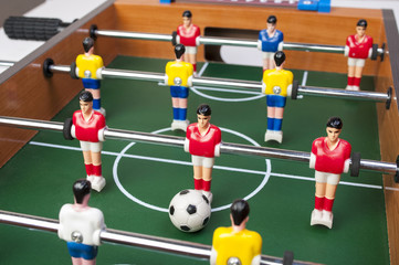 Fototapeta premium playing toy football players