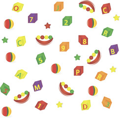 seamless background from childrens' toys