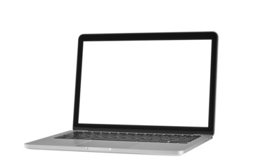 Laptop computer in monotone  isolated on white