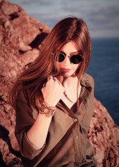 Beautiful woman with long hair