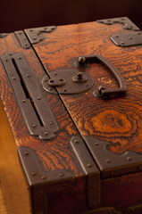 Traditional japanese ornated wooden chest