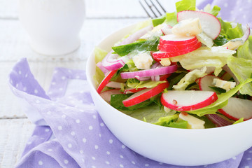 spring salad with radishes and cheese